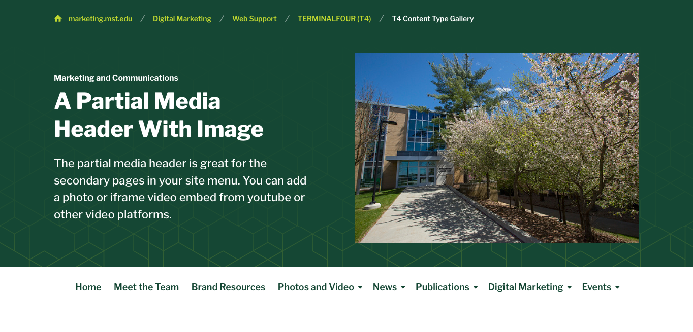 a screenshot of the partial header